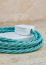 Lolapalooza Malachite 3m Extension Lead with White Two Gang Socket