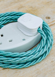 Lolapalooza Malachite 3m Extension Lead with White Two Gang Socket