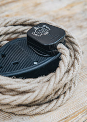 Lolapalooza Jute 3m Extension Lead with Black Two Gang Socket