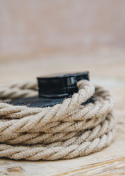 Lolapalooza Jute 3m Extension Lead with Black Two Gang Socket