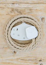 Trovelore Jute 3m Extension Lead with White Two Gang Socket