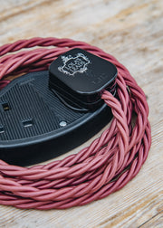 Lolapalooza Pompadour 3m Extension Lead with Black Two Gang Socket