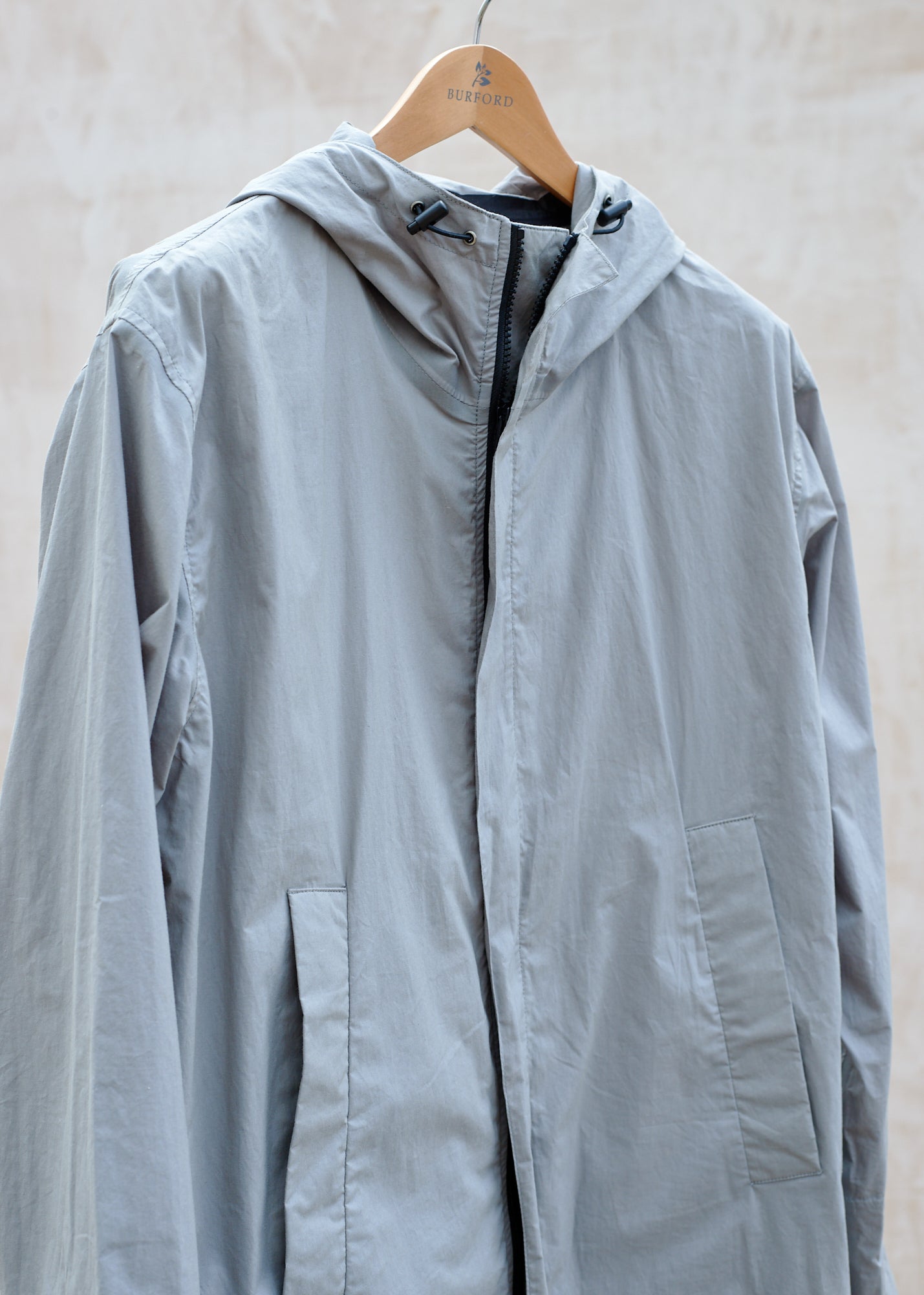 Margaret Howell Lightweight Grey Cotton Raincoat - S/M
