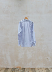 Kenny Ryder Margaret Howell Striped Fine Cotton Collarless Shirt - S/M