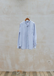 Kenny Ryder Margaret Howell Striped Fine Cotton Collarless Shirt - S/M