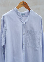 Kenny Ryder Margaret Howell Striped Fine Cotton Collarless Shirt - S/M