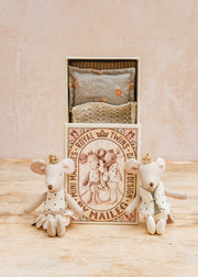Maileg Royal Twins Little Sister and Brother Mice in Matchbox
