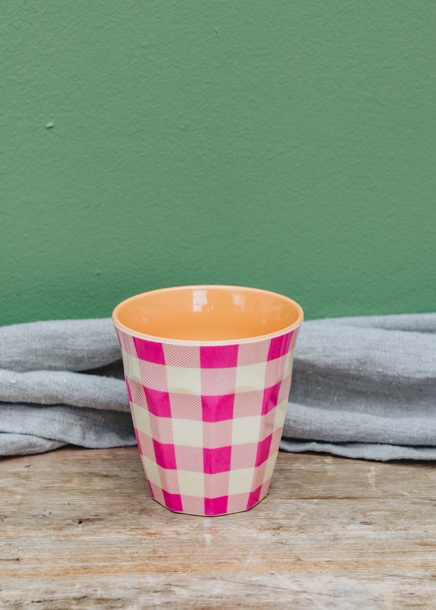 Rice Medium Melamine Cup in Check It Out