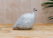 Sarl Caillard Deco Medium Ceramic Guinea Fowl in White Spotted CobaltMedium Ceramic Guinea Fowl in White Spotted Cobalt