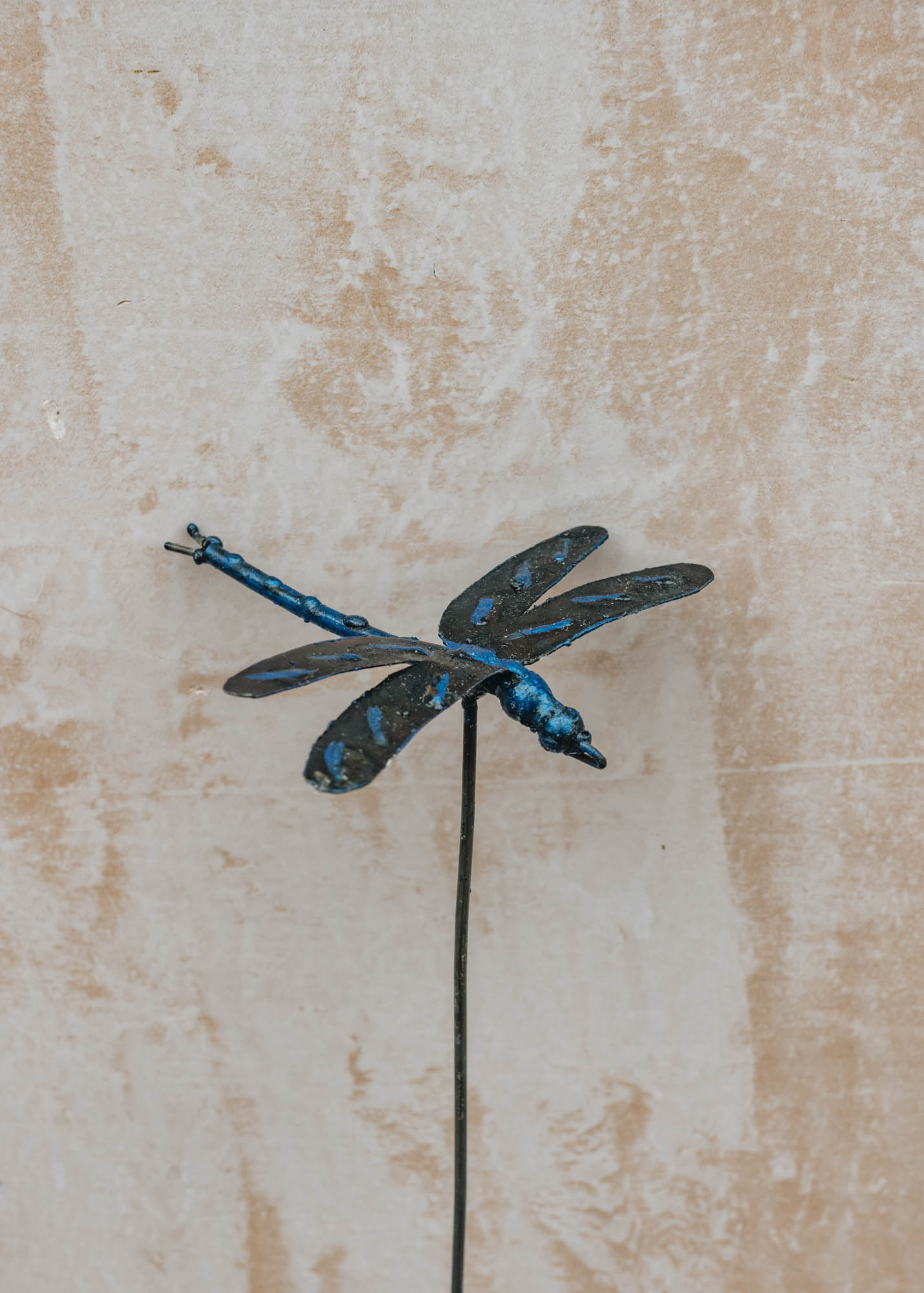 Arrosoir et Persil Metal Blue Dragonfly Stake