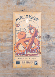 Meurisse Milk Chocolate Bar with Pretzels