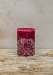 Mini Super Pillar Candle in Crimson, 10cm x 15cm