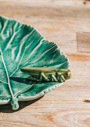 Bordallo Pinheiro Bordhallo Pinheiro Mulberry Leaf with Grasshopper Bowl