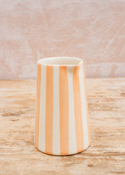 Musango Pottery Candy Stripe Creamer in Peach