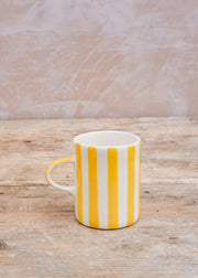 Musango Pottery Candy Stripe Demi Mug in Turmeric