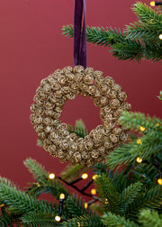 Madhi Mini Wreath Bauble in Brass