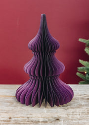 Bungalow Paper Noble Tree Decoration in Plum, 30cm