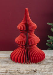 Bungalow Paper Noble Tree Decoration in Ruby, 30cm