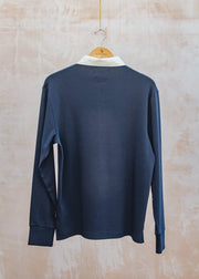 Oliver Spencer Long Sleeved Heavy Rugby Top in Navy