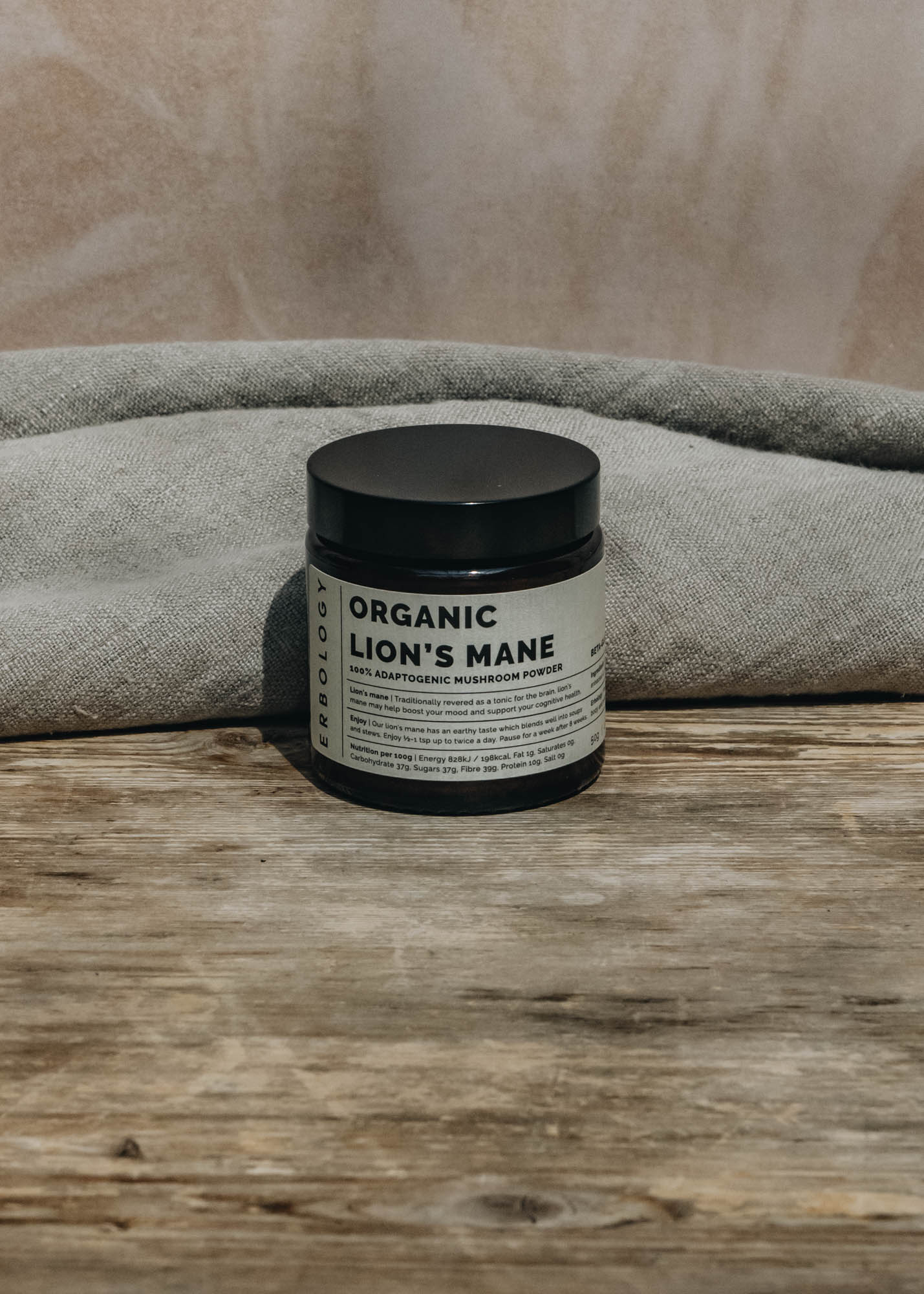 Erbology Organic Lions Mane Mushroom Powder 50 Servings 32 Beta - View #6