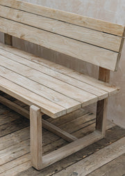 Gommaire Gommaire Oslo Large Teak Park Bench in Natural Grey