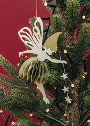 Bungalow Paper Fairy Ornaments in Sage, pack of two