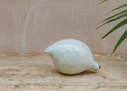 Sarl Caillard Deco Ceramic Pecking Quail in White Spotted Turquoise