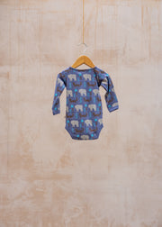 Pigeon Organics Babies' Body Suit in Bear and Fox Blue