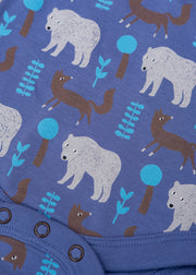 Pigeon Organics Babies' Body Suit in Bear and Fox Blue
