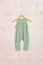 Pigeon Organics Babies' Velour Playsuit in Green