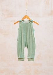 Pigeon Organics Babies' Velour Playsuit in Green