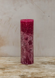 Pillar Candle in Crimson, 7cm x 25cm