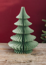 Bungalow Paper Pine Tree Decoration in Ming, 30cm
