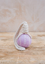 Nordog Purple Tennis Ball with Rope Dog Toy