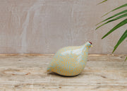 Sarl Caillard Deco Ceramic Quail in Yellow Spotted Turquoise
