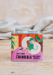 Ride & Grind Colombia Anaerobic Natural Coffee Bean Blend Tin, 150g