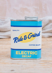 Ride & Grind Electric Decaf Coffee Bean Blend Tin, 250g