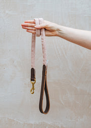 Tweedmill Rolled Tweed Dog Lead in Dusky Pink