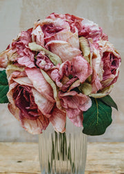 Maggie: Timeless Flowers Artificial Rose and Hydrangea Bunch in Faded Antique Pink