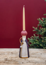Bungalow Ruby Wise King with Dark Pink Hat Candleholder