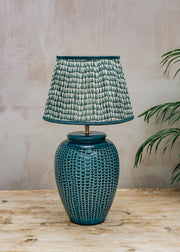 Pooky Lighting Pooky Lighting Savannah Block Print Straight Empire Shade in Teal, 30cm