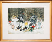 Vintage Artwork White Chrysanthemums