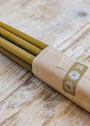 Skär Organics Slim Beeswax Dinner Candle in Green Tea, 10