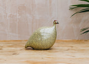 Sarl Caillard Deco Small Ceramic Guinea Fowl in Grey Spotted Yellow