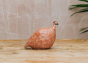 Sarl Caillard Deco Small Ceramic Guinea Fowl in Red Spotted White