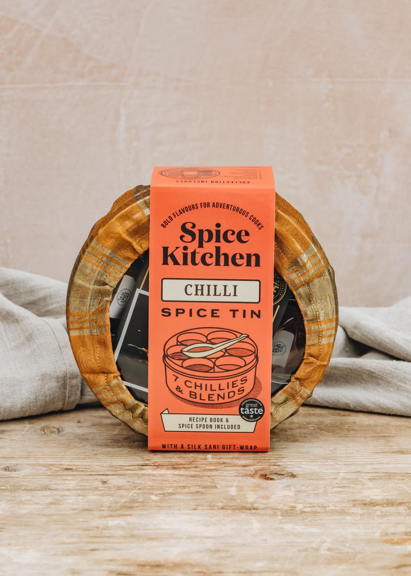 Spice Kitchen Chilli Spice Tin with Silk Wrap