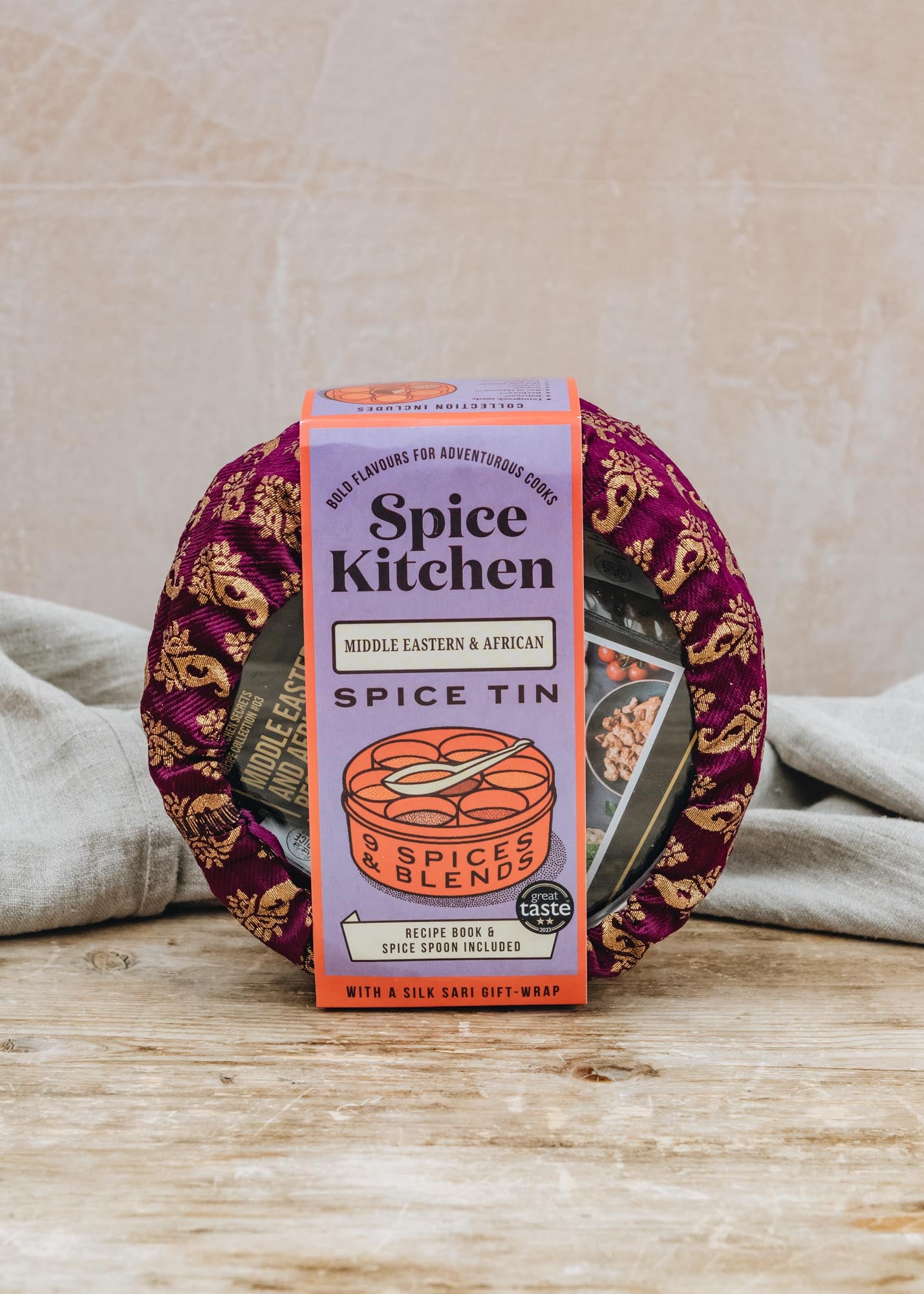Spice Kitchen Middle Eastern and African Spice Tin with Silk Wrap