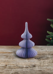 Bungalow Paper Spruce Tree Decoration in Lavender, 20cm
