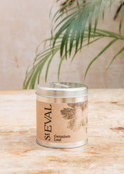 St Eval Tin Candle in Geranium Leaf