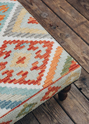 The Kilim Co. Kilim Ottoman Stool, 100x100cm, Style A